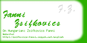 fanni zsifkovics business card